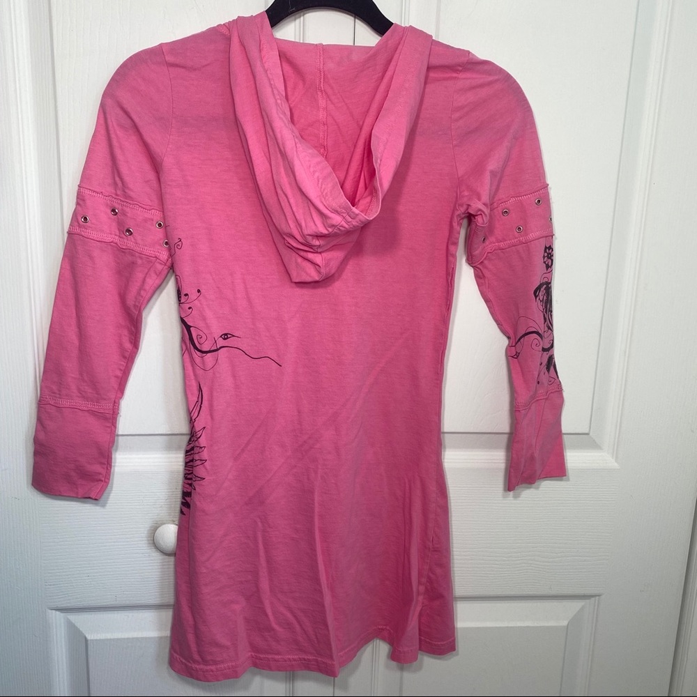 Kimikal Long Sleeve V-Criss Cross Hoodie - Picture 2 of 8